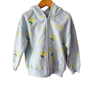 GAP Kids Lemon Pattern Hoodie - Light Blue Size 4T